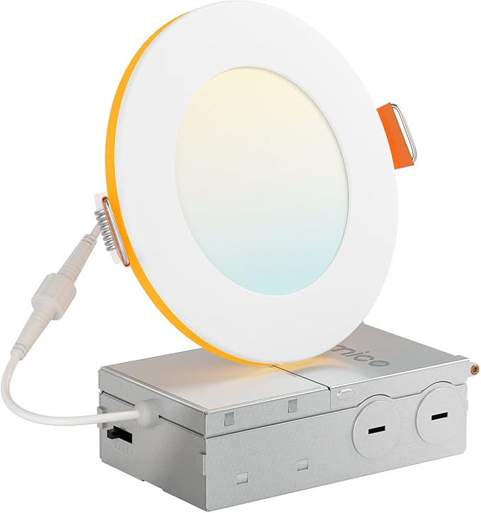 4" Slim Panel LED Downlight + Night Light, 5CCT + 2000K