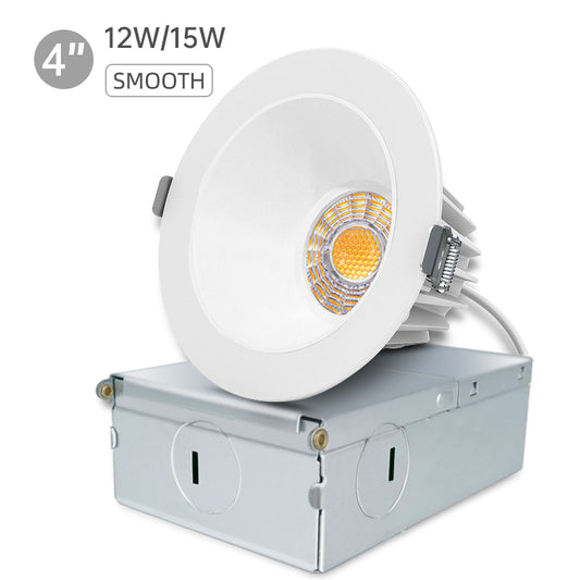 4" Anti-Glare LED Downlight 12W, 5CCT